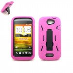 Wholesale Armor Hybrid Case for HTC ONE S (Pink)